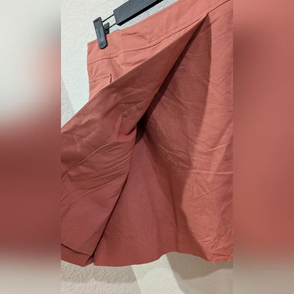 NWOT Banana Republic Cotton Linen Blend Skirt In Coral Size 6 - Picture 4 of 10
